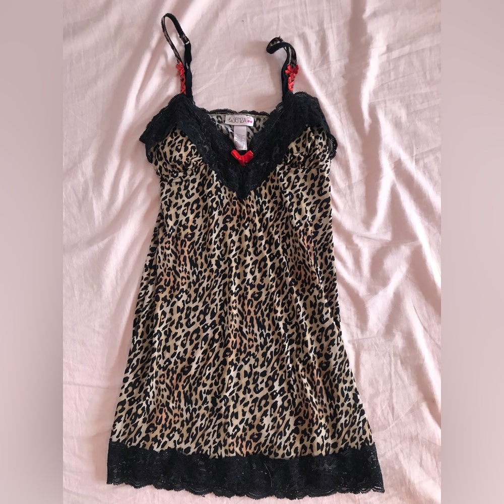 lasenza cheeta print y2k slip dress